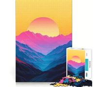 Puzzle con paesaggio montano al tramonto per ragazzi, 1000 pezzi, gioco di logica, divertimento al chiuso, bordi precisi, pezzo da collezione 38x52cm