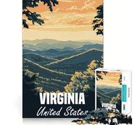 Puzzle con paesaggio montano della Virginia per ragazzi,1000 pezzi,gioco di memoria divertente,superficie liscia e senza sbavature,regalo di compleanno,rompicapo (38x26cm)