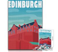 Puzzle con paesaggio urbano di Edimburgo, 1000 pezzi, per adolescenti, gioco educativo per lo sviluppo delle competenze, regalo perfetto per momenti speciali, dimensioni 38x52cm