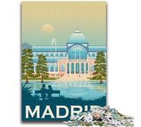 Puzzle con paesaggio urbano di Madrid, Spagna, 1000 pezzi per adulti e adolescenti, gioco stimolante e gioco per famiglie, regalo di compleanno, regali, arte murale 1000 pezzi (26x38cm)