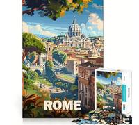 Puzzle con paesaggio urbano di Roma per ragazzi, 1000 pezzi, gioco per allenare la mente, rilassante, artistico, da assemblare, (38x26cm)