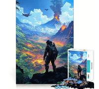 Puzzle con paesaggio vulcanico,1000 pezzi Divertimento e stimolazione della memoria Taglio di qualità professionale attività che coinvolge la mente (38x52cm)