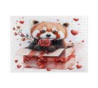 Puzzle con panda rossi per uomo e donna, 500 pezzi, regalo divertente per San Valentino, decorazione per la casa e la famiglia