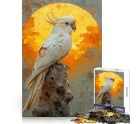 Puzzle con pappagallo bianco al tramonto per ragazzi, 1000 pezzi, esercizio di logica, momenti di relax, bordi puliti, (38x26cm)