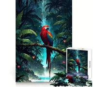 Puzzle con pappagallo dai colori vivaci in una lussureggiante giungla 1000 pezzi ideale per ragazzi per allenare la mente per una piacevole distrazione con taglio uniforme come regalo per le vacanze