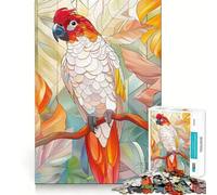 Puzzle con pappagallo e decorazioni dorate per adulti, 1000 pezzi, gioco di logica, divertimento rilassante, taglio preciso, lista dei desideri di Babbo Natale (38x52cm)