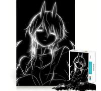 Puzzle con personaggio anime con corna e ali,1000 pezzi,divertente da giocare,senza sbavature,con tagli precisi,portatile,ideale per i viaggi (38x26cm)