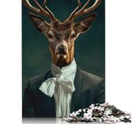 Puzzle con personaggio cervo, decorazione unica per la casa, puzzle rettangolare in carta per adulti, adolescenti, regali per la festa della mamma, 1000 pezzi (75x50 cm)