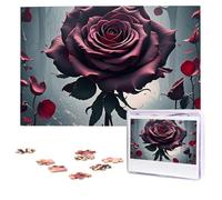 Puzzle con petali di rosa, 1000 pezzi, puzzle personalizzati, foto, puzzle per adulti, impegnativo, con custodia, per uomini e donne, decorazione per la casa (25,9 x 38,1 cm)