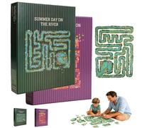 Puzzle Con Pezzi Dai Bordi Irregolari, "Una Giornata Estiva Sul Fiume", Un Puzzle in Cui Ogni Pezzo Rappresenta Una Sfida, 501 Pezzi Di Divertimento E Sfida per Adulti Famiglie Momenti(Green+Purple)