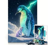 Puzzle con pinguino e pulcino in un paesaggio innevato per ragazzi, 1000 pezzi, gioco di logica stimolante, divertimento condiviso, bordi trasparenti, regalo perfetto (38x52cm)