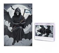 Puzzle con pipistrello e luna morte, 500 pezzi, puzzle personalizzato, foto, puzzle per adulti, impegnativo, con custodia, per uomini e donne, decorazione per la casa (50 x 74,9 cm)