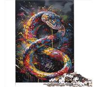 Puzzle con pittura a forma serpente Puzzle adulti 1000 pezzi Puzzle in legno Bambino bambini Bambini Ragazzi Ragazze Gioco puzzle famiglie regali compleanno 1000 pezzi （50x75 cm）