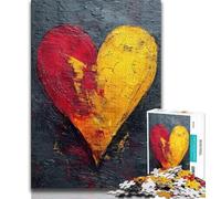Puzzle con pittura a olio d'amore per adulti, aiuta il cervello a esercitare giocattoli avvincenti per coltivare la pazienza adatti alle coppie (38x26cm)