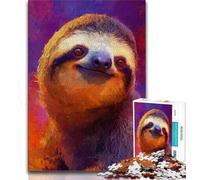 Puzzle con pittura a olio di bradipo per adolescenti, gioco educativo e sfida giocattolo, ideale come regalo per tutta la famiglia, 50x75cm