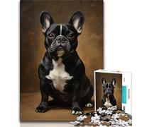 Puzzle con pittura a olio di bulldog francese, 1000 pezzi per adolescenti, giochi educativi, decorazioni per la casa, ideali come regalo per tutta la famiglia (50x75cm)