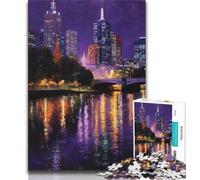 Puzzle con pittura a olio di città per adulti e adolescenti, puzzle, giocattoli, giochi educativi, antistress, lista dei desideri con Babbo Natale (50x75cm)