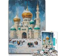 Puzzle con pittura a olio di una moschea, 1000 pezzi per adolescenti, antistress, sfida difficile, regalo per tutta la famiglia (75x50cm)