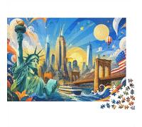 Puzzle con ponte della città e fiume, 1000 pezzi, per adulti, in cartone | cartone da 70 x 50 cm, allenamento mentale, regalo per amici, pensiero logico, montaggio facile