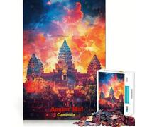 Puzzle con poster artistico di Angkor Wat per ragazzi,1000 pezzi,gioco stimolante per la mente,montaggio sicuro e attività di gruppo per i propri cari (50x75cm)