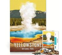 Puzzle con poster dei geyser del Parco Nazionale di Yellowstone per ragazzi,1000 pezzi,gioco di abilità mentale,taglio laser per un incastro perfetto,esercizio mentale per momenti di tranquillità