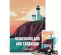 Puzzle con poster del faro di Terranova e Labrador, 1000 pezzi, gioco di logica, rilassante e divertente, taglio di precisione, regalo affettuoso (50x75cm)