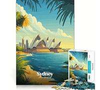 Puzzle con poster della Sydney Opera House per ragazzi, 1000 pezzi, gioco cognitivo, hobby tranquillo, bordo premium, regalo di Natale 50x75cm