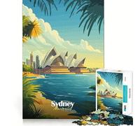 Puzzle con poster della Sydney Opera House per ragazzi, 1000 pezzi, stimola la memoria, divertente e rilassante, con bordi precisi, regalo artistico 38x26cm