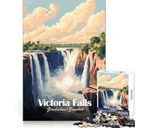 Puzzle con poster delle Cascate Vittoria per adulti, 1000 pezzi, stimolante per la memoria, ideale per il tempo libero, con incastri precisi, regalo memorabile (38x52cm)