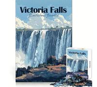 Puzzle con poster delle Cascate Vittoria per ragazzi, 1000 pezzi, stimolante per la logica, ideale per il tempo libero, con bordi nitidi e perfetto come regalo festivo (38x52cm)