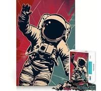 Puzzle con poster di astronauta in stile retrò per ragazzi, 1000 pezzi, gioco di abilità mentale, svago leggero, design da assemblare, regalo di alta qualità (38x52cm)