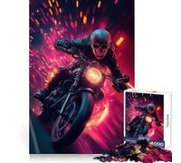 Puzzle con poster di Skull Rider per adolescenti, 1000 pezzi per esercizi mentali, attività per la casa, taglio di precisione, decorazione murale 38x52cm