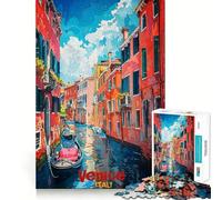 Puzzle con poster di Venezia,1000 pezzi,gioco interattivo Think Boost,incastro perfetto,nessun pezzo si stacca,sfida cerebrale per la casa (50x75cm)