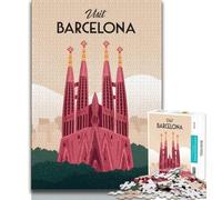 Puzzle con poster di viaggio di Barcellona per adolescenti, 1000 puzzle, giocattoli avvincenti per la decorazione della casa, sfida all'intelligenza cerebrale, 38x26cm