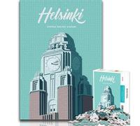 Puzzle con poster di viaggio di Helsinki per adulti e adolescenti, 1000 pezzi, aiuta il cervello a esercitare i giocattoli avvincenti per coltivare la pazienza, un'opera d'arte 75x50cm