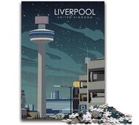 Puzzle con poster di viaggio di Liverpool per adulti e ragazzi, 2000 pezzi, giochi educativi fai da te con poster abbinato e foglio di quiz per età 14+, 2000 pezzi (70x100cm)