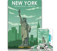 Puzzle con poster di viaggio di New York per adulti, difficili da completare ma divertenti e spiritosi, regalo di compleanno, regali, arte murale 75x50cm