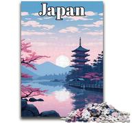 Puzzle con poster di viaggio in Giappone per adolescenti, 1000 pezzi, attività per famiglie con poster abbinato e foglio di quiz per età 14+, 1000 pezzi (50x75cm)