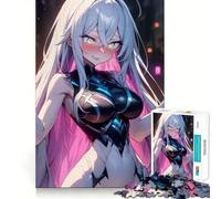 Puzzle con ragazza anime sexy per adulti, 1000 pezzi, gioco per allenare la mente, divertente da costruire insieme, taglio di precisione, 38x52cm