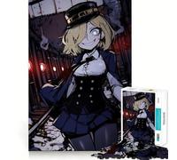 Puzzle con ragazza anime sorridente in stazione ferroviaria 1000 pezzi attività per lo sviluppo delle capacità cognitive ideale per le famiglie con bordi precisi regalo perfetto per le festività