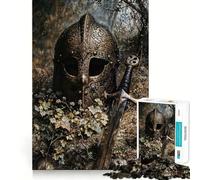 Puzzle con reliquie di guerrieri vichinghi,1000 pezzi,gioco di memoria,taglio di precisione,sfida interattiva per la mente,per la casa (38x26cm)