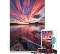 Puzzle con riflessi del cielo al tramonto per ragazzi, 1000 pezzi, gioco di logica e divertimento, bordi lisci, regalo di compleanno 50x75cm