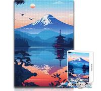 Puzzle con riflessione sul Monte Fuji e sulla pagoda, 1000 pezzi, gioco divertente per lo sviluppo cognitivo, regalo speciale per una celebrazione premurosa, dimensioni 38x52cm
