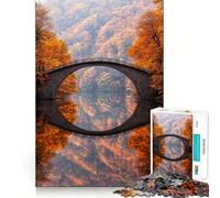 Puzzle con riflesso di un ponte ad arco in pietra per adolescenti, 1000 pezzi, gioco per esercizi mentali, attività per la casa, taglio di precisione, decorazione murale 38x26cm