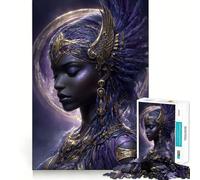 Puzzle con ritratto della dea Iside in viola e oro, 1000 pezzi, per ragazzi, gioco di logica, divertimento in casa, taglio di qualità, regalo creativo (38x52cm)