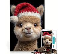 Puzzle con ritratto di alpaca natalizio per ragazzi,1000 pezzi,gioco divertente per la mente,connessione pulita e senza interruzioni,un modo coinvolgente per passare il tempo libero (38x26cm)