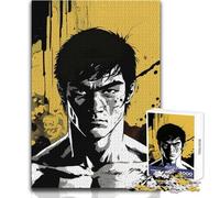 Puzzle con ritratto di Bruce Lee per adolescenti, 1000 pezzi, gioco educativo per la concentrazione mentale, idea regalo speciale e commovente, dimensioni 38x26cm
