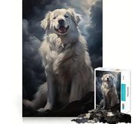 Puzzle con ritratto di cane da montagna dei Pirenei per adulti, 1000 pezzi, rompicapo rilassante, immagine da assemblare, regalo di Natale (38x52cm)