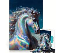 Puzzle con ritratto di cavallo Opal per ragazzi, 1000 pezzi, gioco di logica e abilità, rilassante, taglio preciso, regalo di Babbo Natale (38x26cm)