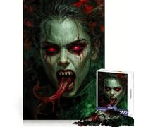 Puzzle con ritratto di donna vampira per adolescenti, 1000 pezzi, stimolante cognitivo, rilassante, con chiusura a incastro, regalo significativo (38x26cm)